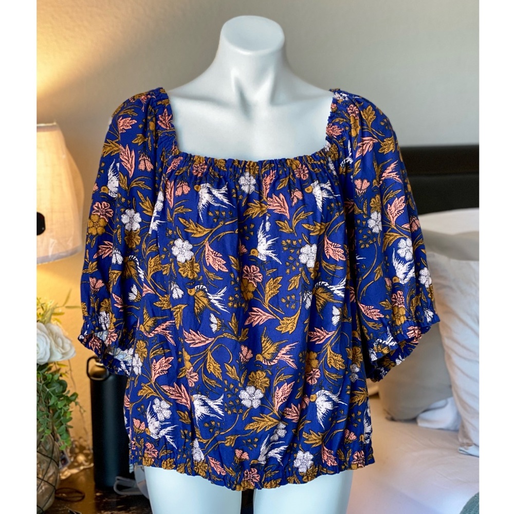 Universal Thread Women’s Plus Floral Short Sleeve Blouse Top 4X NWT